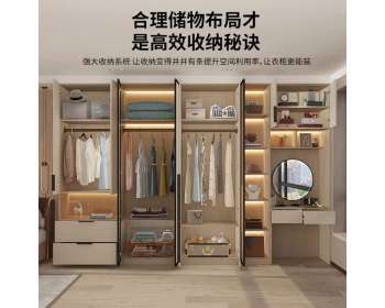 Tủ quần áo cánh kính cường lực có bàn trang điểm đi kèm QA165
